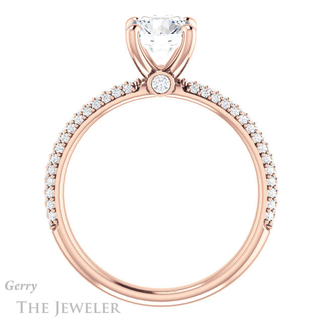Round Cut Forever One Moissanite Engagement Ring #GTJ945-round-fo-r