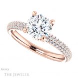 Round Cut Forever One Moissanite Engagement Ring #GTJ945-round-fo-r