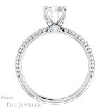 Round Cut Forever One Moissanite Engagement Ring #GTJ945-round-fo-w