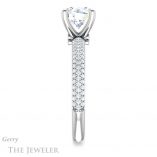 Round Cut Forever One Moissanite Engagement Ring #GTJ945-round-fo-w