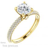 Round Cut Forever One Moissanite Engagement Ring #GTJ945-round-fo-y 4 Round Cut Forever One Moissanite Engagement Ring #GTJ945-round-fo-y