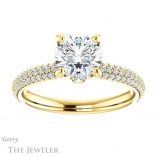 Round Cut Forever One Moissanite Engagement Ring #GTJ945-round-fo-y 1 Round Cut Forever One Moissanite Engagement Ring #GTJ945-round-fo-y