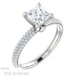 Princess Cut Forever One Moissanite Engagement Ring #GTJ945-square-fo-w 4 Princess Cut Forever One Moissanite Engagement Ring #GTJ945-square-fo-w
