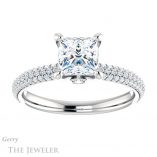 Princess Cut Forever One Moissanite Engagement Ring #GTJ945-square-fo-w 1 Princess Cut Forever One Moissanite Engagement Ring #GTJ945-square-fo-w