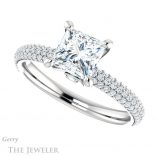Princess Cut Forever One Moissanite Engagement Ring #GTJ945-square-fo-w 5 Princess Cut Forever One Moissanite Engagement Ring #GTJ945-square-fo-w