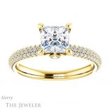 Princess Cut Forever One Moissanite Engagement Ring #GTJ945-square-fo-y 1 Princess Cut Forever One Moissanite Engagement Ring #GTJ945-square-fo-y