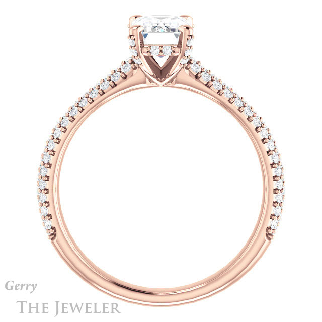 Emerald Cut Forever One Moissanite Engagement Ring #GTJ946-emerald-fb-r 2 Emerald Cut Forever Brilliant Moissanite Engagement Ring #GTJ946-emerald-fb-r