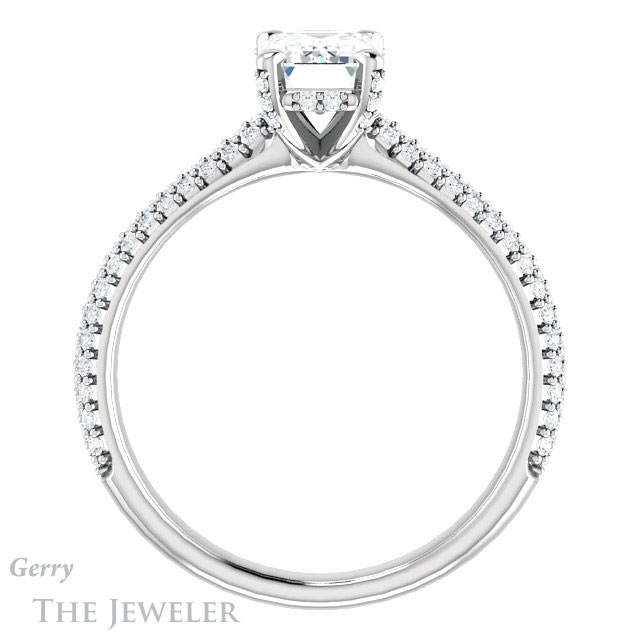 Emerald Cut Forever One Moissanite Engagement Ring #GTJ946-emerald-fb-w 2 Emerald Cut Forever Brilliant Moissanite Engagement Ring #GTJ946-emerald-fb-w