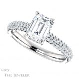 Emerald Cut Forever One Moissanite Engagement Ring #GTJ946-emerald-fb-w 5 Emerald Cut Forever Brilliant Moissanite Engagement Ring #GTJ946-emerald-fb-w