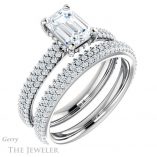 Emerald Cut Forever One Moissanite Engagement Ring #GTJ946-emerald-fb-w 6 Emerald Cut Forever Brilliant Moissanite Engagement Ring #GTJ946-emerald-fb-w