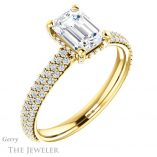 Emerald Cut Forever One Moissanite Engagement Ring #GTJ946-emerald-fb-y 4 Emerald Cut Forever Brilliant Moissanite Engagement Ring #GTJ946-emerald-fb-y