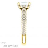 Emerald Cut Forever One Moissanite Engagement Ring #GTJ946-emerald-fb-y 3 Emerald Cut Forever Brilliant Moissanite Engagement Ring #GTJ946-emerald-fb-y