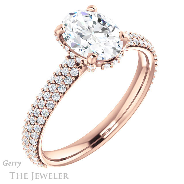 Oval Shaped Forever One Moissanite Engagement Ring #GTJ946-oval-fo-r