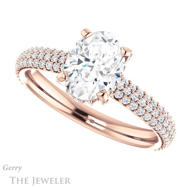 Oval Shaped Forever One Moissanite Engagement Ring #GTJ946-oval-fo-r