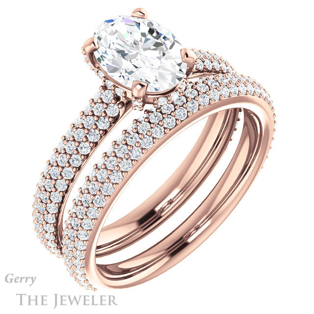 Oval Shaped Forever One Moissanite Engagement Ring #GTJ946-oval-fo-r
