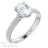 Oval Shaped Forever One Moissanite Engagement Ring #GTJ946-oval-fo-w 4 Oval Shaped Forever One Moissanite Engagement Ring #GTJ946-oval-fo-w