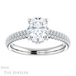 Oval Shaped Forever One Moissanite Engagement Ring #GTJ946-oval-fo-w 1 Oval Shaped Forever One Moissanite Engagement Ring #GTJ946-oval-fo-w