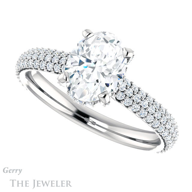 Oval Shaped Forever One Moissanite Engagement Ring #GTJ946-oval-fo-w 5 Oval Shaped Forever One Moissanite Engagement Ring #GTJ946-oval-fo-w