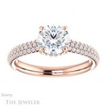 Round Cut Forever One Moissanite Engagement Ring #GTJ946-round-fo-r