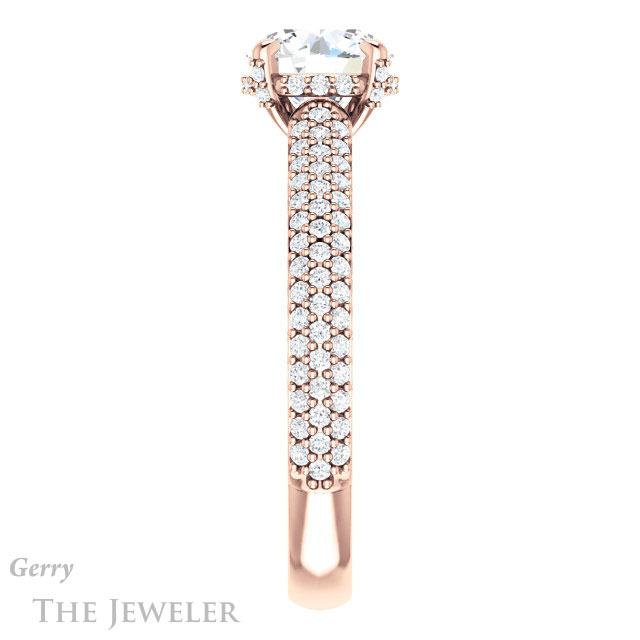 Round Cut Forever One Moissanite Engagement Ring #GTJ946-round-fo-r