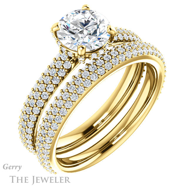 Round Cut Forever One Moissanite Engagement Ring #GTJ946-round-fo-y 6 Round Cut Forever One Moissanite Engagement Ring #GTJ946-round-fo-y