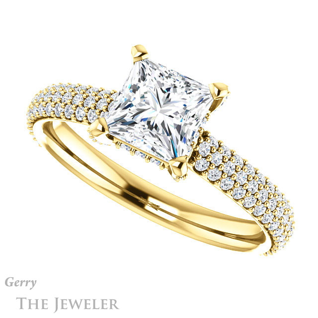 Princess Cut Forever One Moissanite Engagement Ring #GTJ946-square-fo-y 5 Princess Cut Forever One Moissanite Engagement Ring #GTJ946-square-fo-y