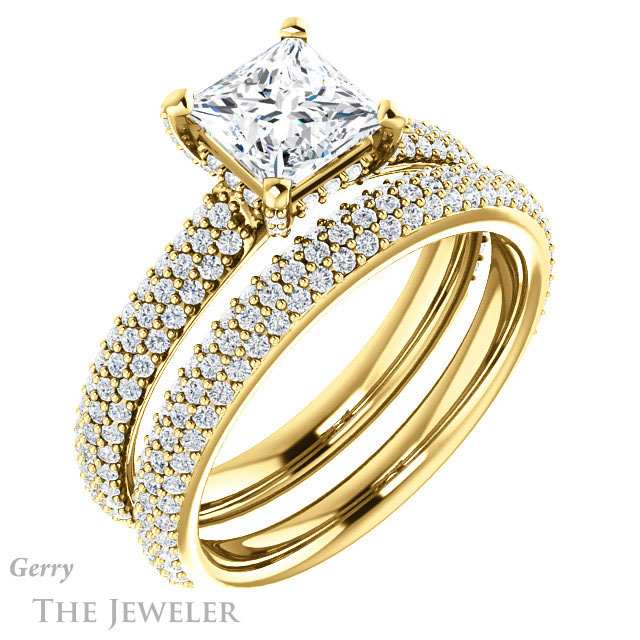 Princess Cut Forever One Moissanite Engagement Ring #GTJ946-square-fo-y 6 Princess Cut Forever One Moissanite Engagement Ring #GTJ946-square-fo-y