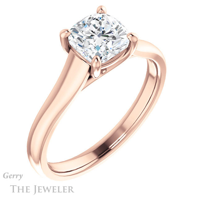 Cushion Cut Forever One Moissanite Engagement Ring #GTJ947-cushion-fo-r 4 Cushion Cut Forever One Moissanite Engagement Ring #GTJ947-cushion-fo-r