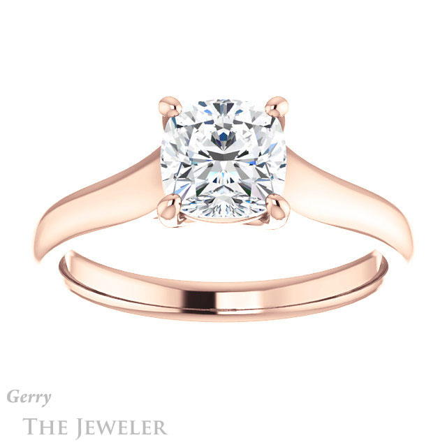 Cushion Cut Forever One Moissanite Engagement Ring #GTJ947-cushion-fo-r 1 Cushion Cut Forever One Moissanite Engagement Ring #GTJ947-cushion-fo-r