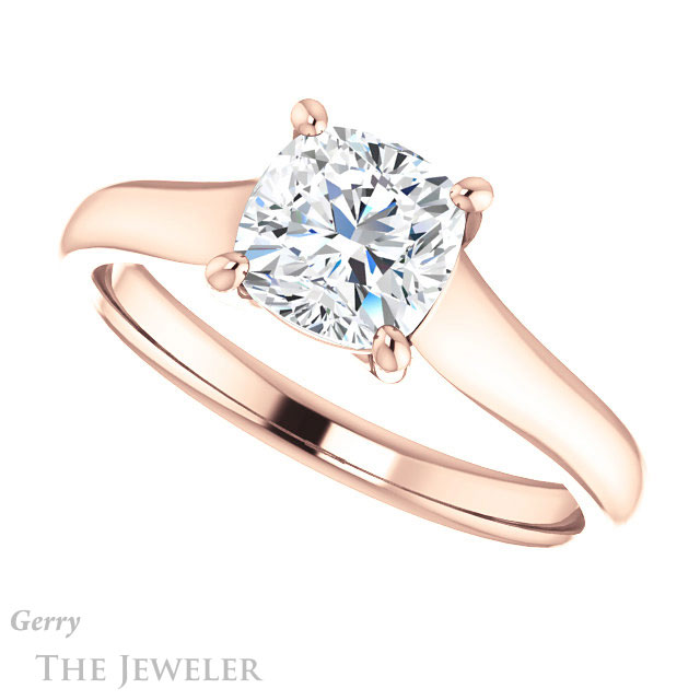 Cushion Cut Forever One Moissanite Engagement Ring #GTJ947-cushion-fo-r 5 Cushion Cut Forever One Moissanite Engagement Ring #GTJ947-cushion-fo-r