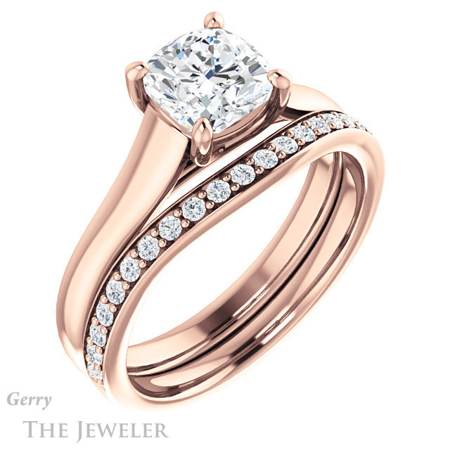 Cushion Cut Forever One Moissanite Engagement Ring #GTJ947-cushion-fo-r 6 Cushion Cut Forever One Moissanite Engagement Ring #GTJ947-cushion-fo-r