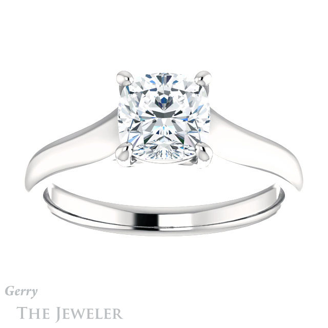 Cushion Cut Forever One Moissanite Engagement Ring #GTJ947-cushion-fo-w