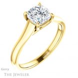 Cushion Cut Forever One Moissanite Engagement Ring #GTJ947-cushion-fo-y 4 Cushion Cut Forever One Moissanite Engagement Ring #GTJ947-cushion-fo-y