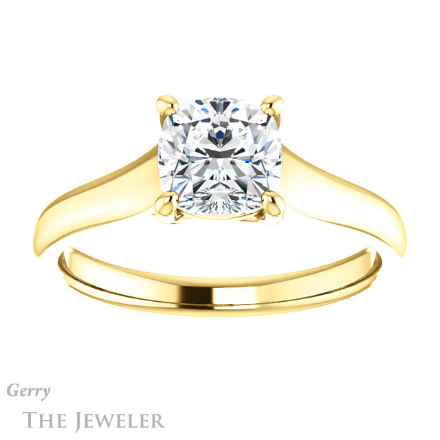 Cushion Cut Forever One Moissanite Engagement Ring #GTJ947-cushion-fo-y