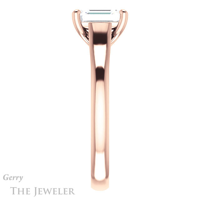 Emerald Cut Forever One Moissanite Engagement Ring #GTJ947-emerald-fb-r 3 Emerald Cut Forever Brilliant Moissanite Engagement Ring #GTJ947-emerald-fb-r