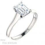 Emerald Cut Forever One Moissanite Engagement Ring #GTJ947-emerald-fb-w 4 Emerald Cut Forever Brilliant Moissanite Engagement Ring #GTJ947-emerald-fb-w