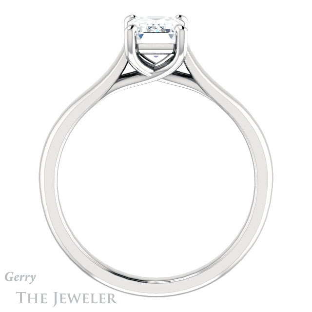 Emerald Cut Forever Brilliant Moissanite Engagement Ring #GTJ947-emerald-fb-w