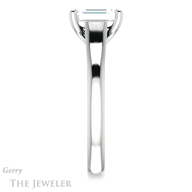 Emerald Cut Forever One Moissanite Engagement Ring #GTJ947-emerald-fb-w 3 Emerald Cut Forever Brilliant Moissanite Engagement Ring #GTJ947-emerald-fb-w