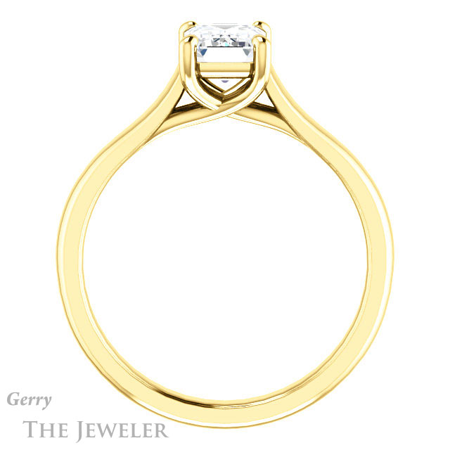 Emerald Cut Forever One Moissanite Engagement Ring #GTJ947-emerald-fb-y 2 Emerald Cut Forever Brilliant Moissanite Engagement Ring #GTJ947-emerald-fb-y