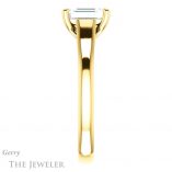 Emerald Cut Forever One Moissanite Engagement Ring #GTJ947-emerald-fb-y 3 Emerald Cut Forever Brilliant Moissanite Engagement Ring #GTJ947-emerald-fb-y