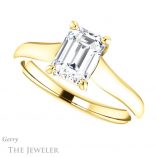 Emerald Cut Forever One Moissanite Engagement Ring #GTJ947-emerald-fb-y 5 Emerald Cut Forever Brilliant Moissanite Engagement Ring #GTJ947-emerald-fb-y