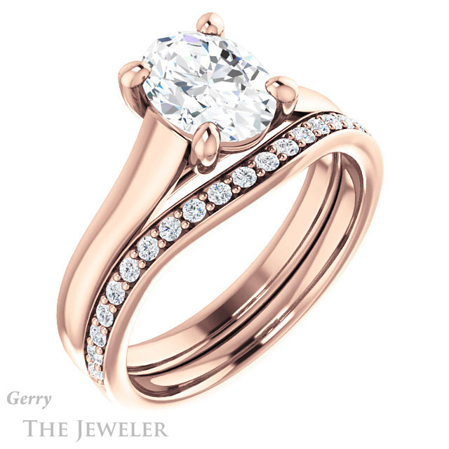 Oval Shaped Forever One Moissanite Engagement Ring #GTJ947-oval-fo-r