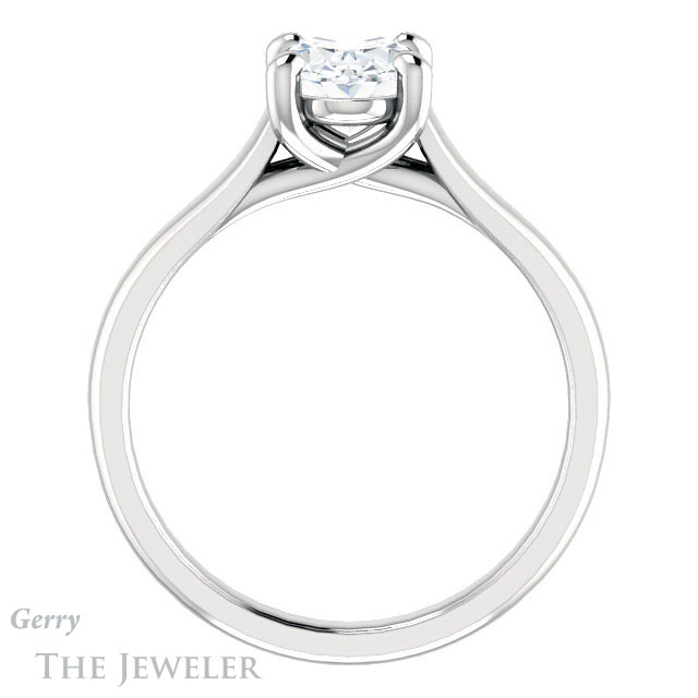 Oval Shaped Forever One Moissanite Engagement Ring #GTJ947-oval-fo-w