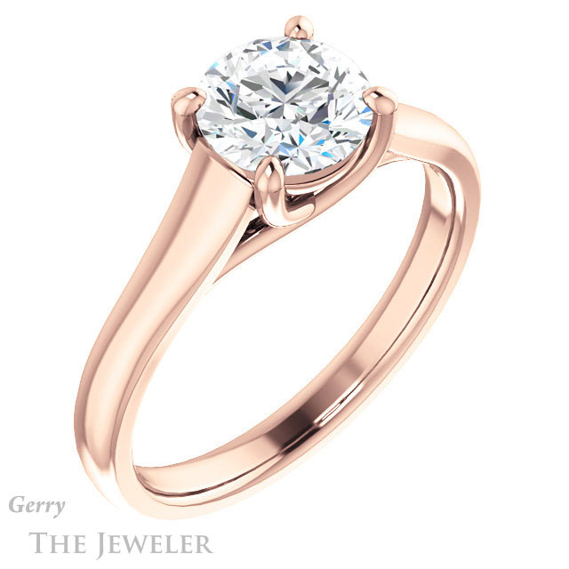 Round Cut Forever One Moissanite Engagement Ring #GTJ947-round-fo-r 4 Round Cut Forever One Moissanite Engagement Ring #GTJ947-round-fo-r