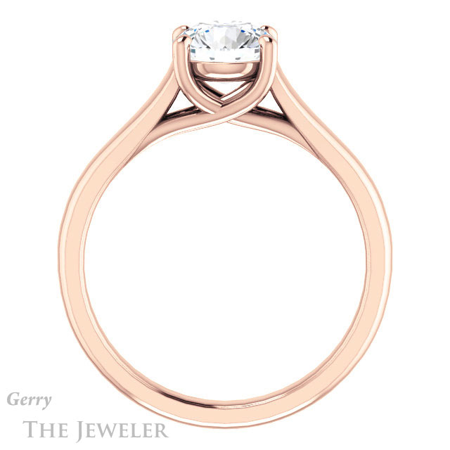 Round Cut Forever One Moissanite Engagement Ring #GTJ947-round-fo-r
