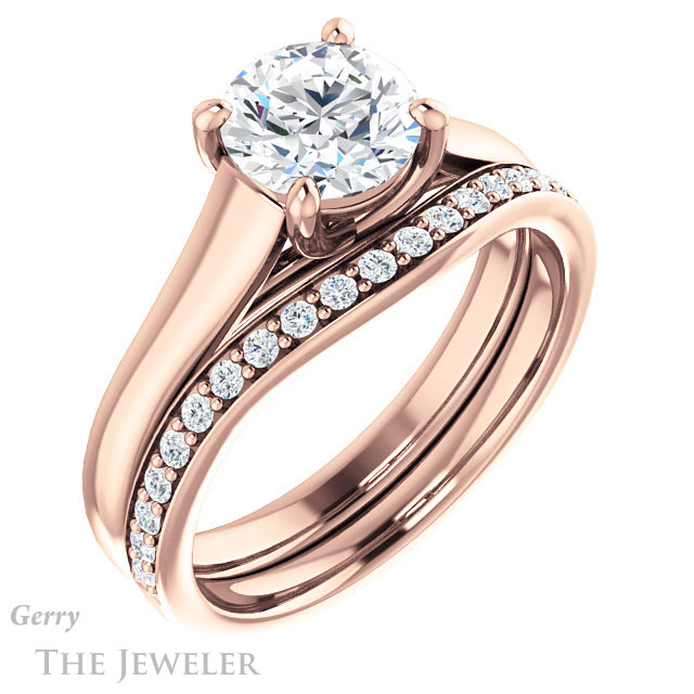 Round Cut Forever One Moissanite Engagement Ring #GTJ947-round-fo-r 6 Round Cut Forever One Moissanite Engagement Ring #GTJ947-round-fo-r