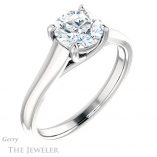 Round Cut Forever One Moissanite Engagement Ring #GTJ947-round-fo-w
