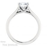 Round Cut Forever One Moissanite Engagement Ring #GTJ947-round-fo-w