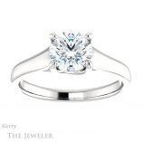 Round Cut Forever One Moissanite Engagement Ring #GTJ947-round-fo-w