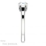 Round Cut Forever One Moissanite Engagement Ring #GTJ947-round-fo-w